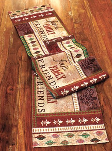 Faith, Family, Friends Tapestry Table Runner