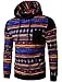 Unko Men's Casual Long Sleeve Ethnic Pullover Hooded Sweatershirt