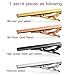 Tie Clips Set, Men 4Pcs Regular Tie Bar Tie Slide Accessories Wedding Anniversary Groom Gift