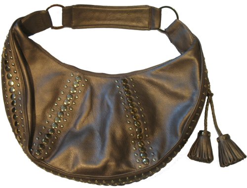 Junior Drake Studded Hobo Purse (Bronze)