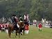 American, French, and British Armies on the Field in a Reenactment of the Surrender a...