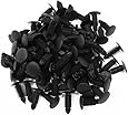 100 Pcs Auto Car Door Fender 8x7mm Hole Push Plastic Rivets Fastener Black