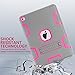 TOPSKY iPad Air 2 Case, iPad A1566/A1567 Kids Proof Case, Heavy Duty Shockproof Rugged Armor Defender Kickstand Protective Cover Case for iPad Air 2 Grey Pink