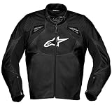 Alpinestars SMK Men's Leather Road Race Motorcycle Jacket - Color: Black, Size: 54