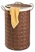 WENKO 17771100 Wäschetruhe Bamboo - mit herausnehmbarem Baumwollwäschesack, 55 Liter, Ø 35 x 60 cm, naturfarben