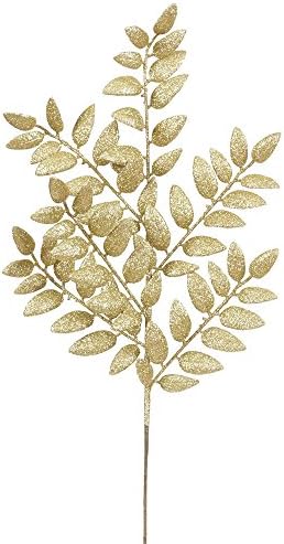 22" White Glitter Honey Locust Artificial Christmas Spray, 6 per Bag