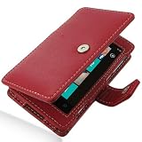 PDair Leather Case for Nokia Lumia 800 - Book Type (Red)