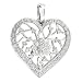 Heart pendant set with 0.52cttw cluster round diamonds on center with pave & prong set accent in 14K white gold