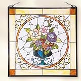Square Antique Bronze Stained Glass Window
