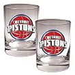 Detroit Pistons NBA 2pc Rocks Glass Set - Primary Logo