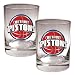 Detroit Pistons NBA 2pc Rocks Glass Set - Primary Logo by Great American Products