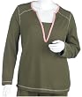 NYL New York Laundry Women's Plus Long Sleeve Notch Neck Tee