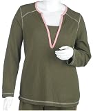NYL New York Laundry Womens Plus Long Sleeve Notch Neck Tee