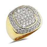 14K Yellow Gold Men's Diamond Ring Comfort Fit 16.5g (2.20Cttw, H Color, I Clarity)