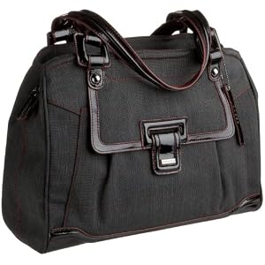 Cross Town AC187-4 Ladies Computer Bag Collection Mayfair Medium Tote with Complimentary Mini Pen In Pen Charm Sleeve (Black Plaid)