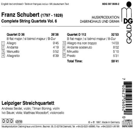 Schubert: Complete String Quartets, Vol. 6