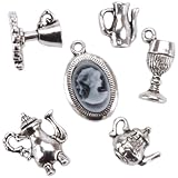 Blue Moon Madame Delphine's Metal Charms-Teapots Cameo-Antique Silver 6/Pkg