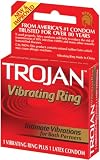 Trojan Vibrating Ring with Latex Condom, New and Improved (Pack of 3)