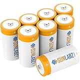 SunLabz&reg; C Rechargeable Batteries (8 Pack) Highest Performance NiMH 5000mAh