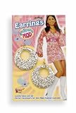 60s 70s Silver Glitter Mod Earrings Disco Retro Jewelry