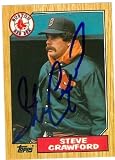 Steve Crawford Autographed/Hand Signed Baseball Card (Boston Red Sox) 1987 Topps #589