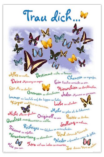 Produkt-Bild: Empire 500687 Trau Dich ... Schmetterlinge Motivational Poster Plakat Druck - Gr&ouml;sse 61 x 91.5 cm