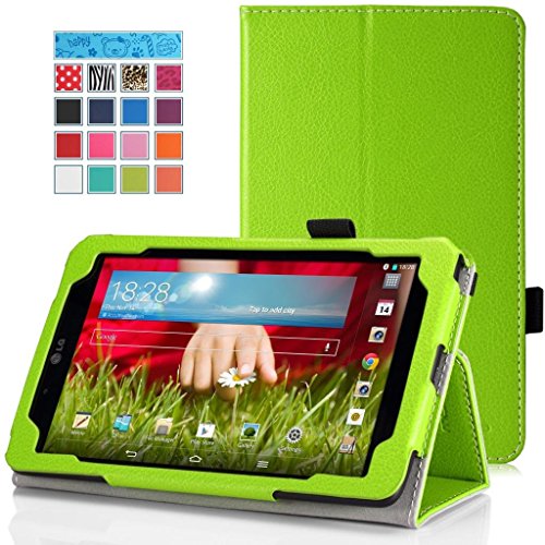 MoKo LG G Pad 7.0 Case - Slim Folding Cover Case for LG G Pad V400 / V410 (LTE) / VK410 / UK410 / LK430 (G Pad F7.0) 7-Inch Android Tablet, GREEN (With Smart Cover Auto Wake / Sleep)