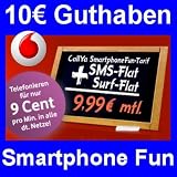 Vodafone D2 Smartphone Fun (10 Euro Startguthaben) CallYa Prepaid Handy SIM Karte (inkl. Mobile Internet Flat und SMS Allnet Flat) ehemals Tarif Open End Internet