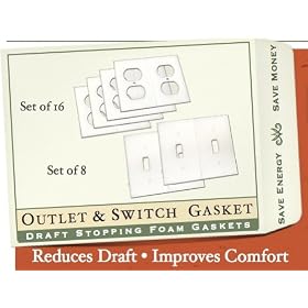 Gasket Covers, Electrical Outlet and Light Switch Plate Draft Stopper Foam Gaskets by NRG Savers