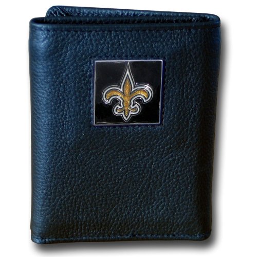 NFL New Orleans Saints Genuine Leather Tri-fold Wallet