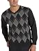 Izod Men's 9gg Intarsia Argyle Front V-Neck Sweater