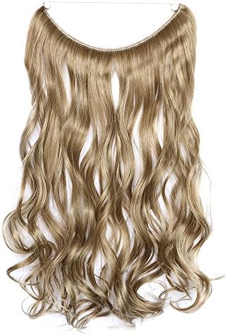 Manwu Women's Fashion Hide Halo Flip in Long Curly Big Wavy Hair Extension Women's Synthetic Hairpiece 18inch 80g 68/613