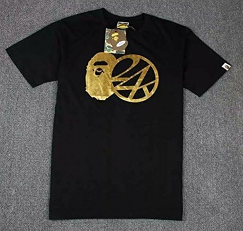 Hip Pop Shark Short Sleeve Tops Tee Shirt Boy Bape Shark T Shirt Men 2016 Summer S-XL Lovers Couples Clothing Black White (Black, M)