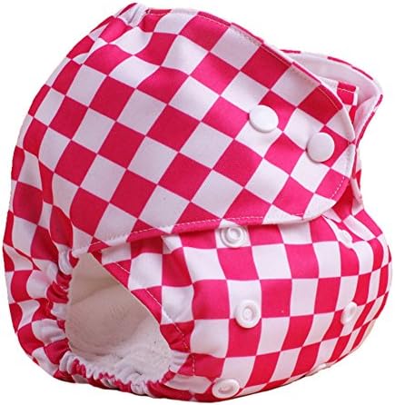 New Design Baby Pocket Cloth Diaper Covers with Adjustable Snaps For Fitted Nappy Prefolds, Red Grid