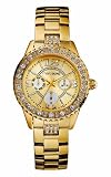 Marc Ecko E13536L1 Ladies Multifunction Yellow Gold Plated case and bracelet Sunray yellow gold dial Yellow gold bezel iced with white stones