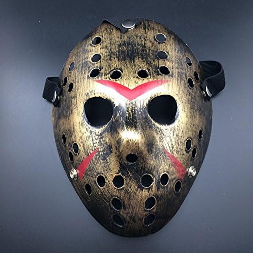 Friday the 13th Part3 Jason Voorhees Hockey deluxe MASK , for Halloween and COSPLAY (Gold)
