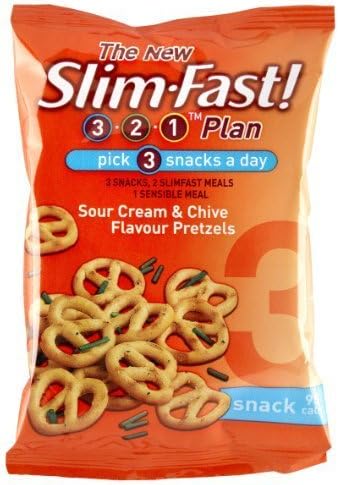 Slim.fast! Sour Cream &amp; Chive Pretzels Snack Bag 12 x 23g by Unilever UK Ltd