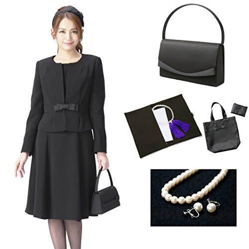 （マーガレット）marguerite m433 7点セット バッグ・ネックレス・イヤリング・ふくさ・ハンカチ・数珠・折畳トート　ブラックフォーマル　レディース パンツ スカート　スーツ　高級　礼服