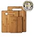 Bamboo Cutting Boards, Solid & Thick 3 Piece Wood Set with Extra Wide Handles by Just Bamboo