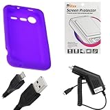 GTMax Purple Soft Rubber Silicone Skin Protector Cover Case + Clear LCD Scr ....