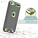 iPod Touch 5th Case, MagicMobile® Premium Dual Heavy Duty Hybrid Shockproof Resistant Armor Protective Case Cover for Apple iPod 5th Generation Gray Rugged Silicone Layer and Green Hard Plastic