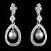 Wedding Jewelry, Cubic Zirconia & Pearl Drop Earrings 1161