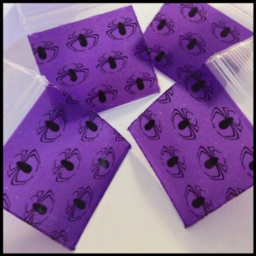 100 Small Mini Ziplock Baggies 1010 Black Widow Spider Design on Purple Background Apple Brand High End Quality