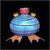 Eigenschaften Glasstudio Borowski  / Frog - Frosch blau - Aussenobjekt beleuchtet - Borowski Skulptur