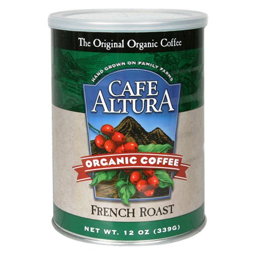 Caf Altura Organic Coffee, French Roast, Ground, 12-Ounce Can (Pack of 3)