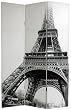 Unique Bold Urban Art Paris Skyline Print Room Divider - 6ft. Eiffel Tower Printed Photo Folding Privacy Floor Screen