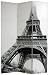 Unique Bold Urban Art Paris Skyline Print Room Divider - 6ft. Eiffel Tower Printed Photo Folding Privacy Floor Screen