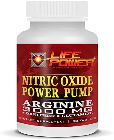 LifePower Labs Nitric Oxide Power Pump. Increase Muscle Growth, Strenght & Speed Muscle Recovery For Men & Women. With L-Arginine 3000 MG + Ornithine & Glutamine. 90 Tablets. by LifePower Labs
