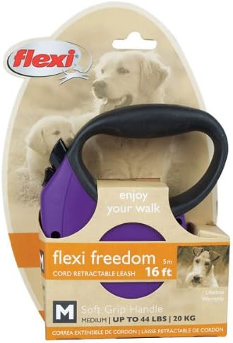 Flexi Pet Leashes Freedom Softgrip - Grey, Medium, 44 lbs, 16 ft