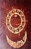 Indian Traditional Sun Moon God Surya Chandra Dev Nature Art Batik Abstract Tapestry Cotton Fabric Wall Decor Hanging 44